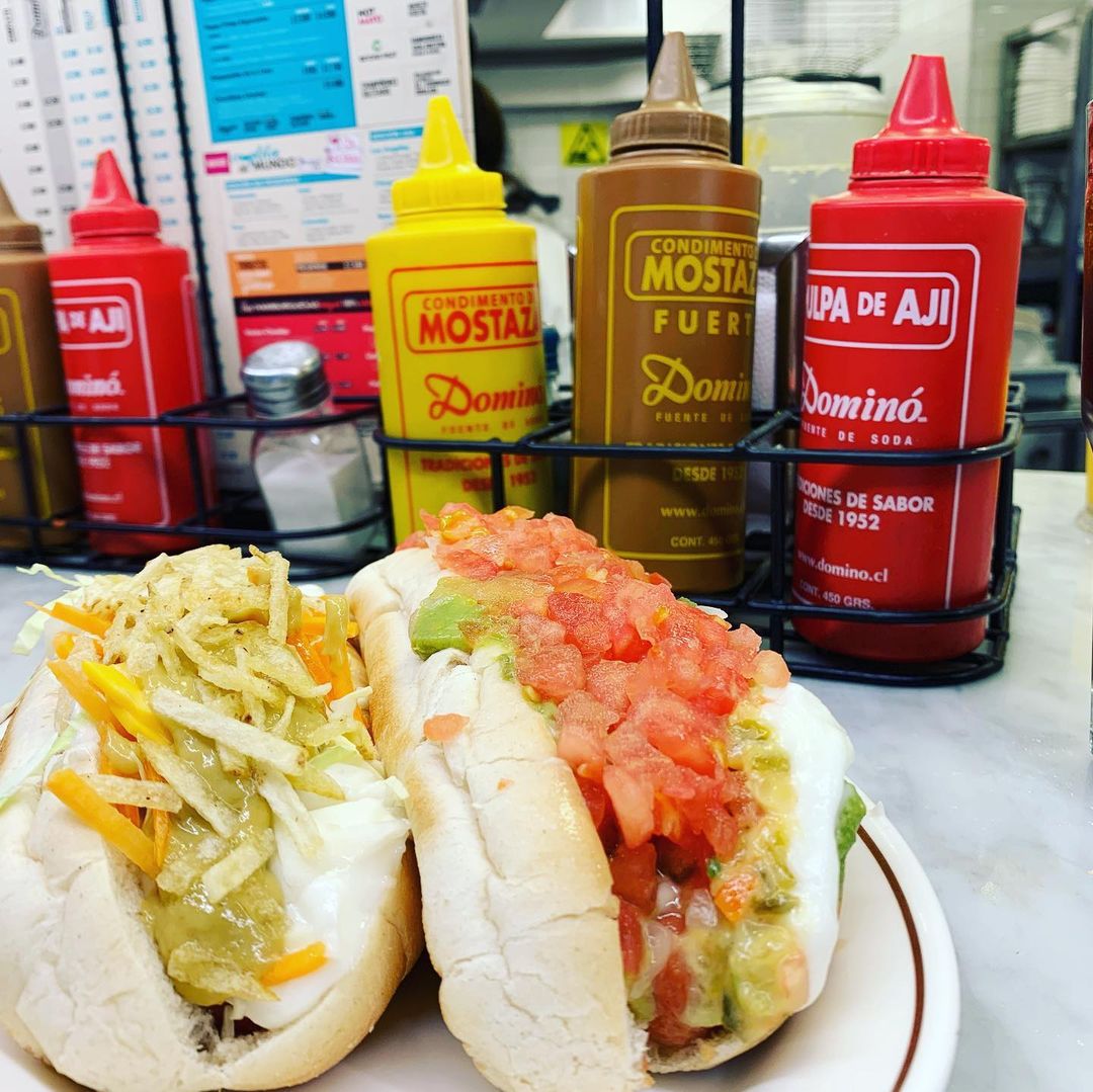 Two different completos served on a plate