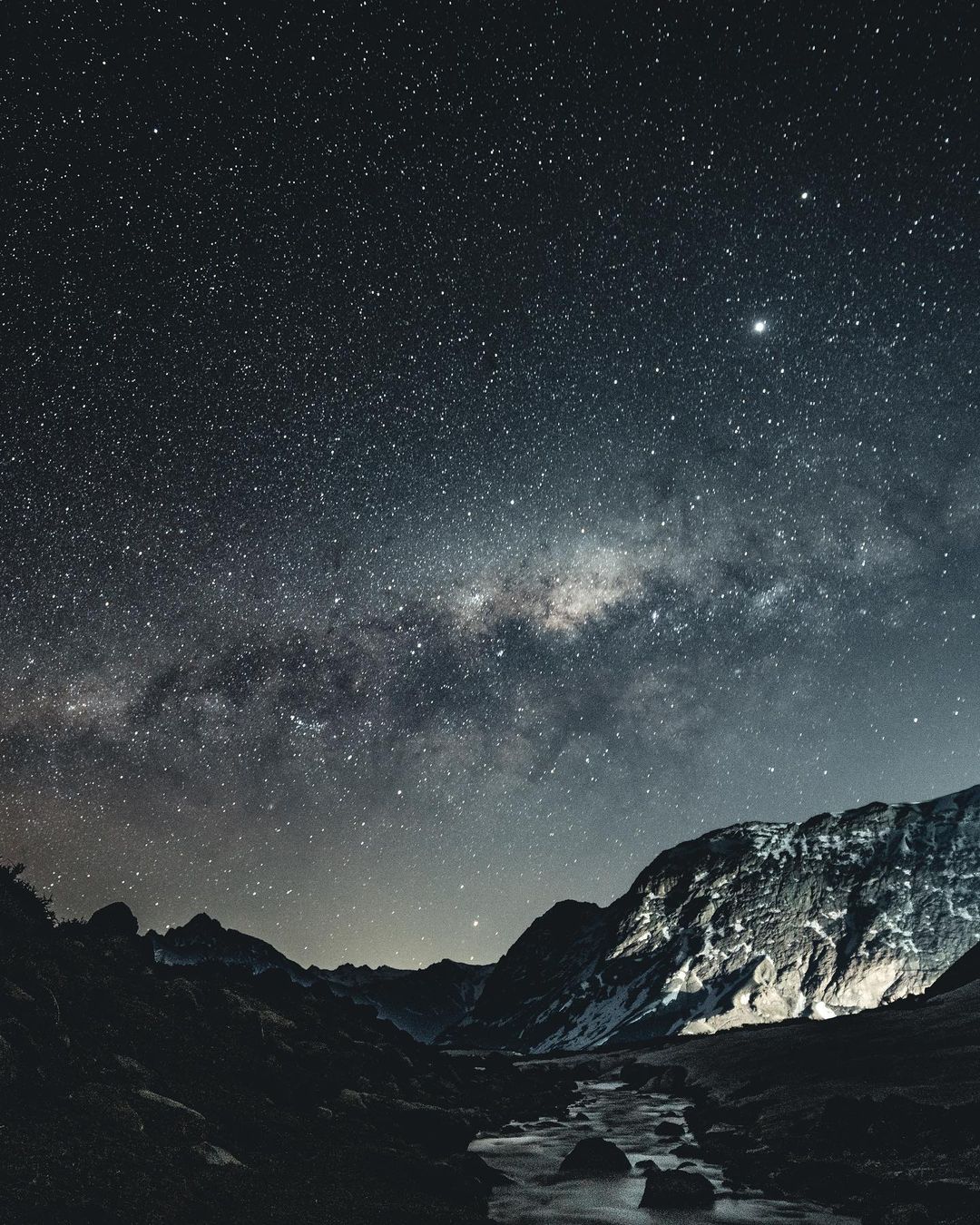 Valle de la Engorda bei Nacht, Cajón del Maipo, Chile