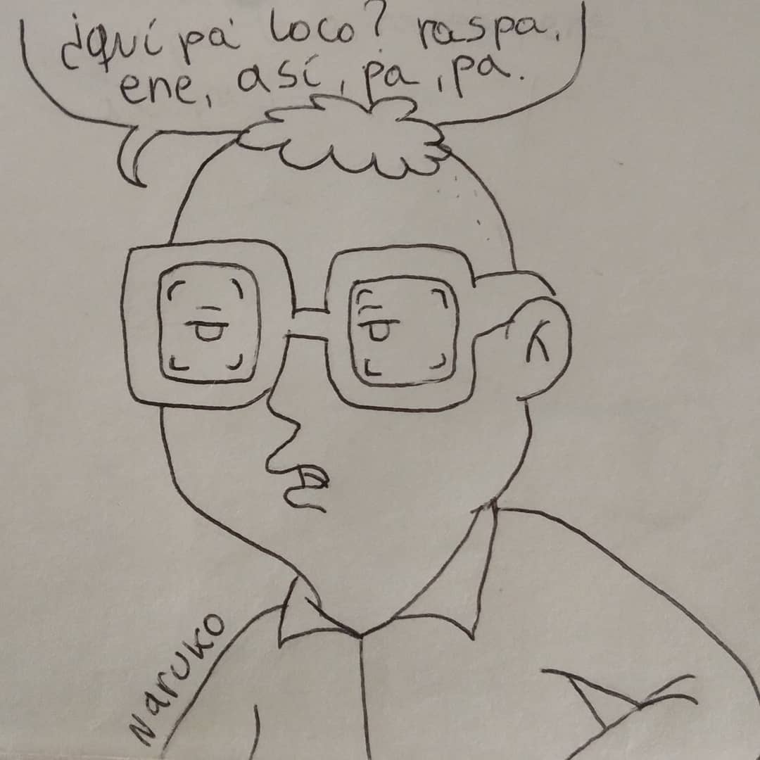 Caricatura de hombre hablando chileno