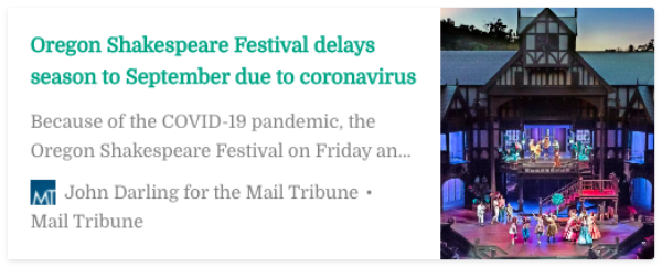 The Oregon Shakespeare Festival Feels the Effects of Coronavirus