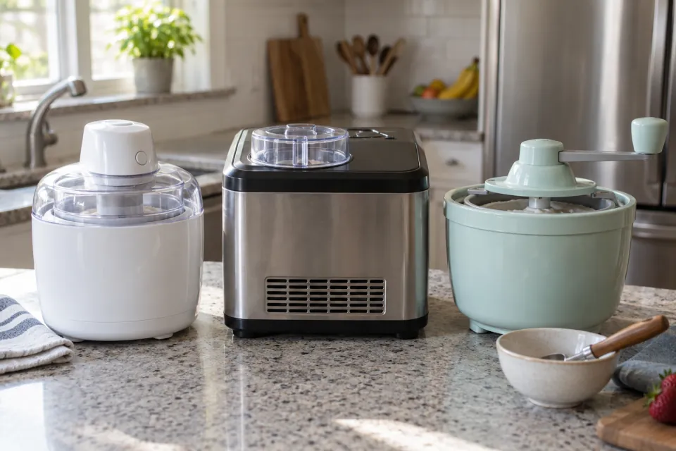 Illustrative scene for Compare small ice cream machine types