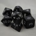 	D7 Die Set Dice Phantom Polyhedral Black/Silver (7 Dice in Display)