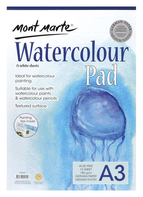 Watercolour Book Discovery A4 (8.3 x 11.7in) 30 Sheets 190gsm – Mont Marte  Global