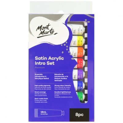 MONT MARTE Acrylic Colour Pastel Paint Set Signature 12pc x 36ml (1.2 US  fl.oz), Creamy Pastel Acrylic Paint Set, Good Coverage, Semi-Matte Finish