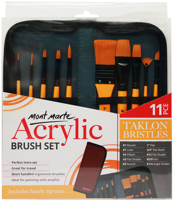 Detail Liner Brush Set 5pce Mont Marte Taklon Brushes Painting Art Craft  Artist