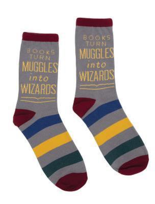 Books Turn Muggles Socks L