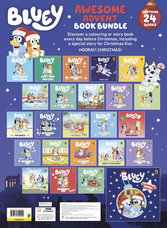 Bluey Advent Calendar Book Collection Includes 24 story and activity books