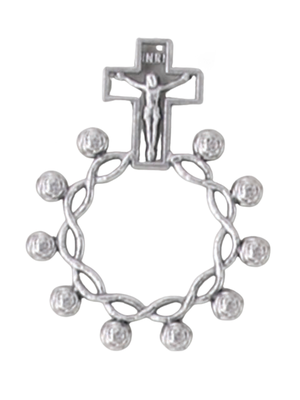 Pater Noster Sterling Silver & Cubic Zirconia Rosary Ring | The Catholic  Company®