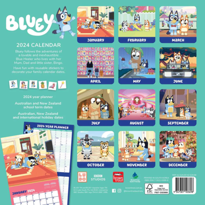 Bluey Family Planner 2024 Square Calendar - Bluey Official Website