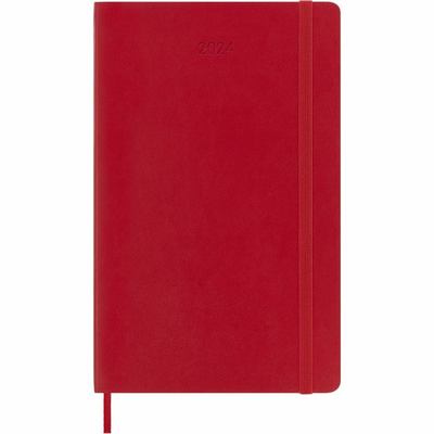 Moleskine 2024 12-Month Pocket Daily Diary Scarlet Red Softback