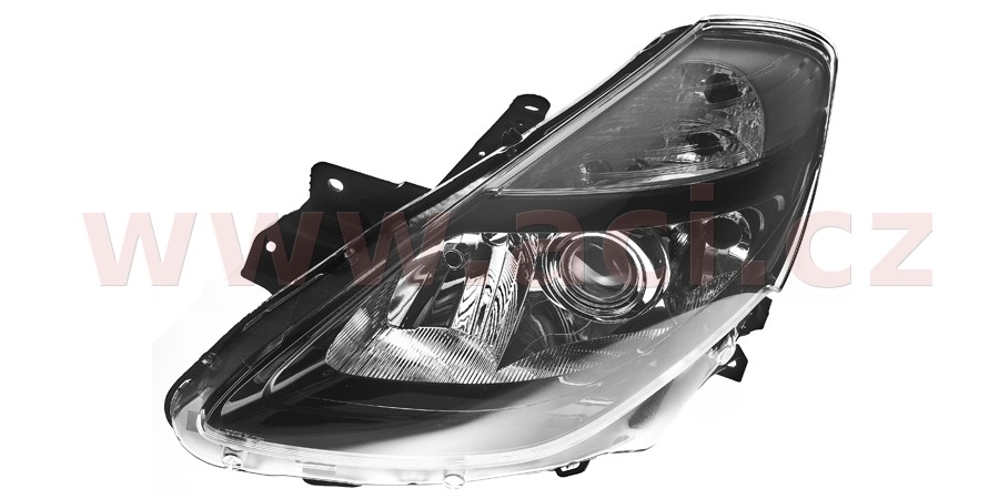 přední světlo H7+H7+H1 s čočkou (el. ovládané) černé SPORT/GT L
