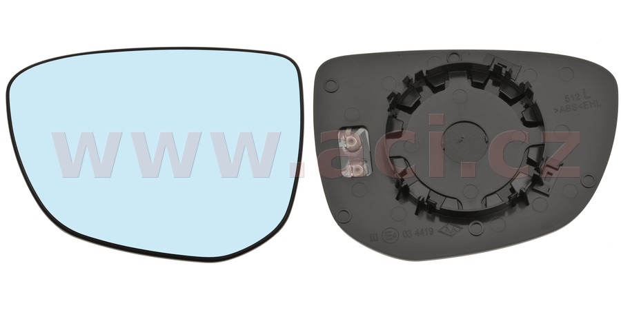 sklo zp. zrcátka s plastovým držákem vyhřívané L