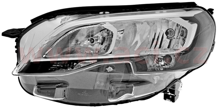 přední světlo H7+H1 (el. ovládané + motorek) VISTEON (prvovýroba) L