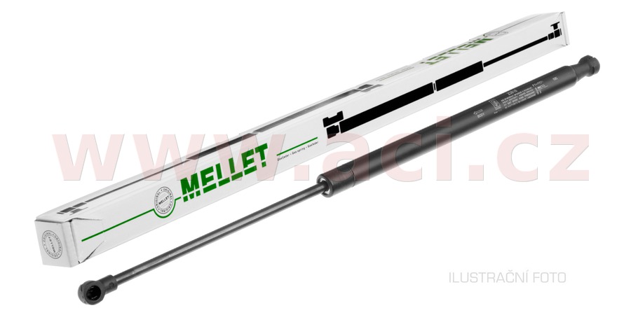 vzpěra zd. dveří MELLET (celk. délka 540 mm, délka zdvihu 196 mm, síla 540 N)