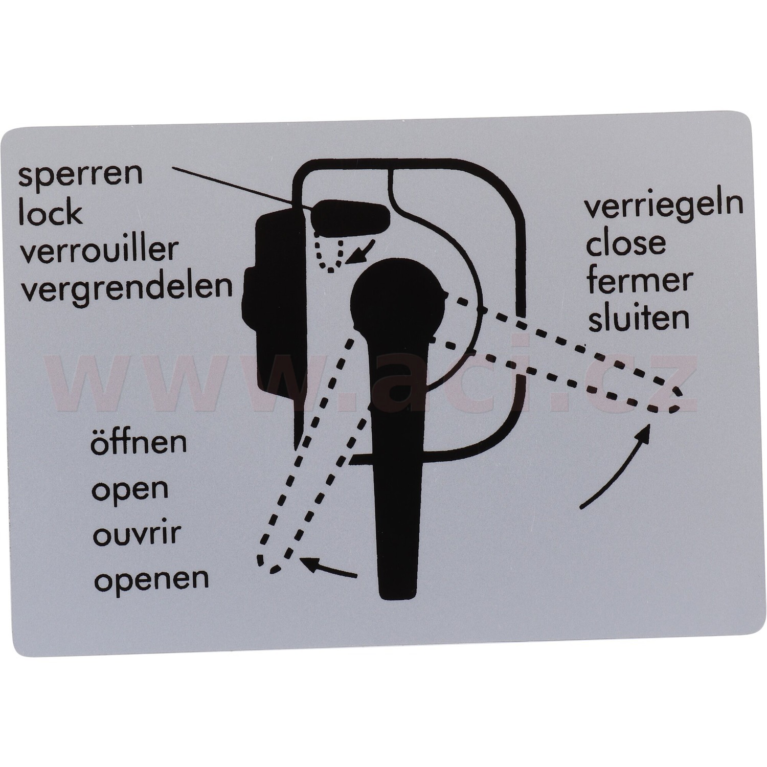 samolepka "Open/Close/Lock" pro vnitřní stranu posuvných dveří CLASSIC