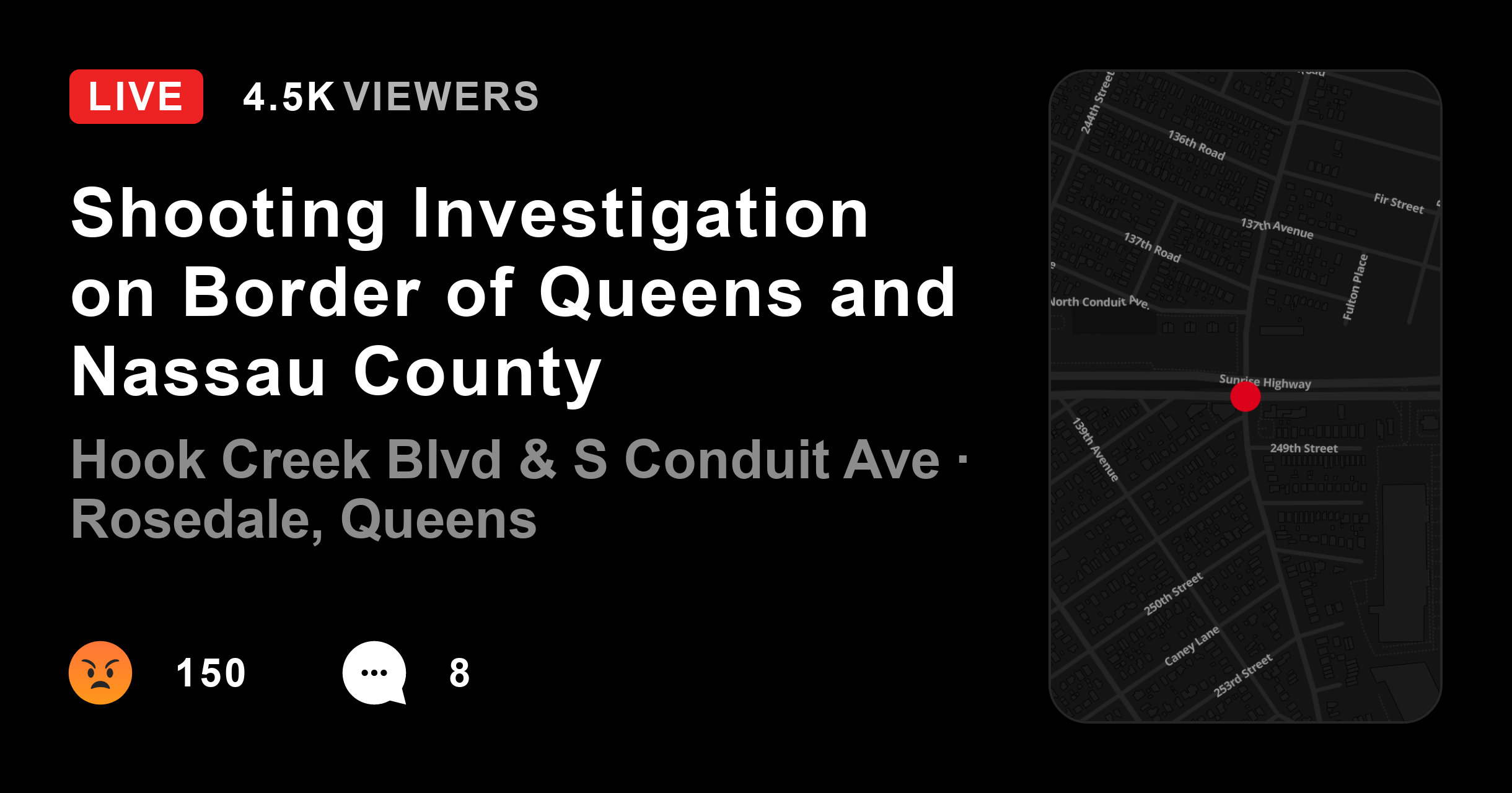 Shooting Investigation on Border of Queens and Nassau County @Citizen ...