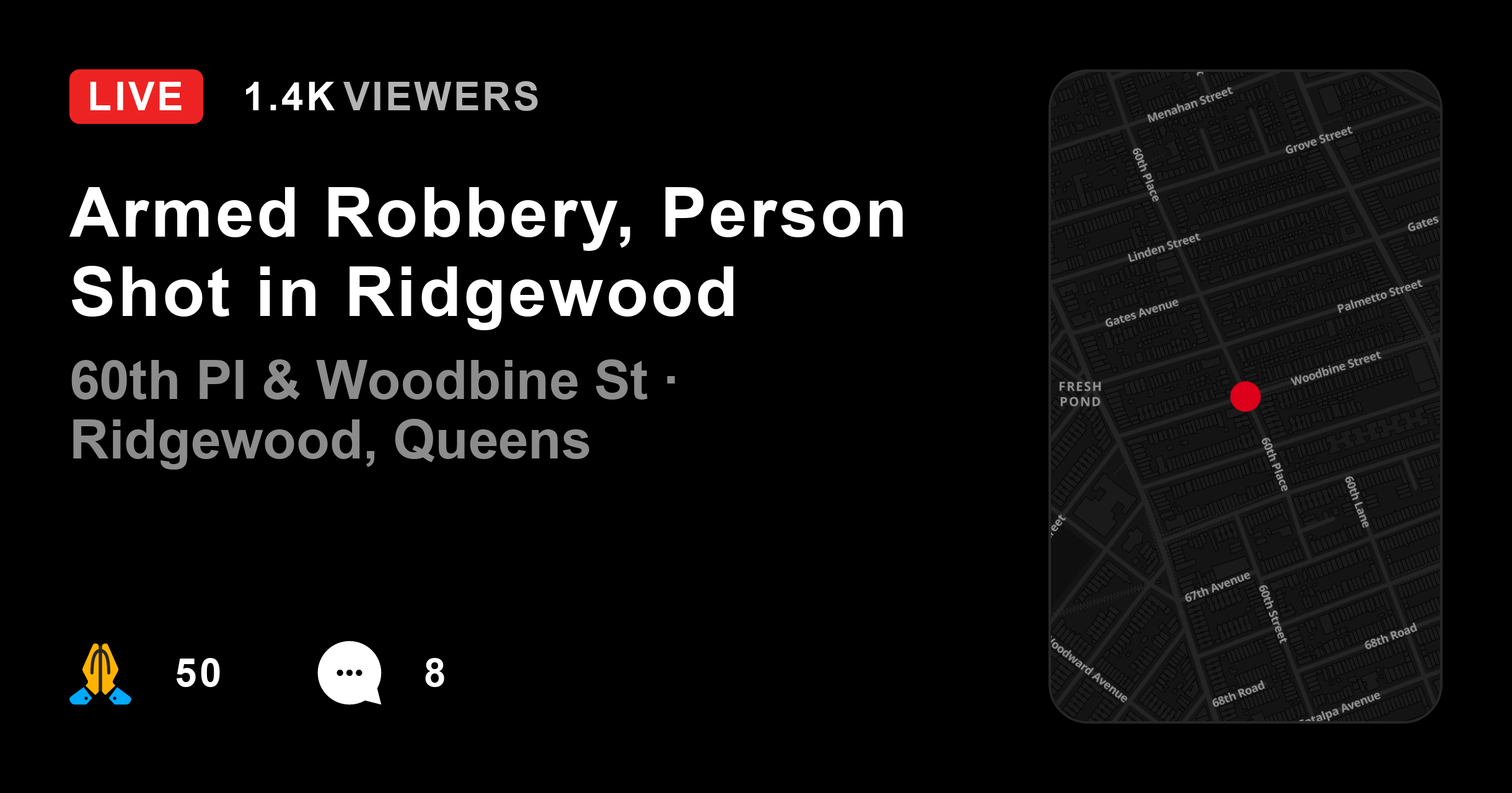 Armed Robbery, Person Shot in Ridgewood @Citizen | Instant 911 Crime ...