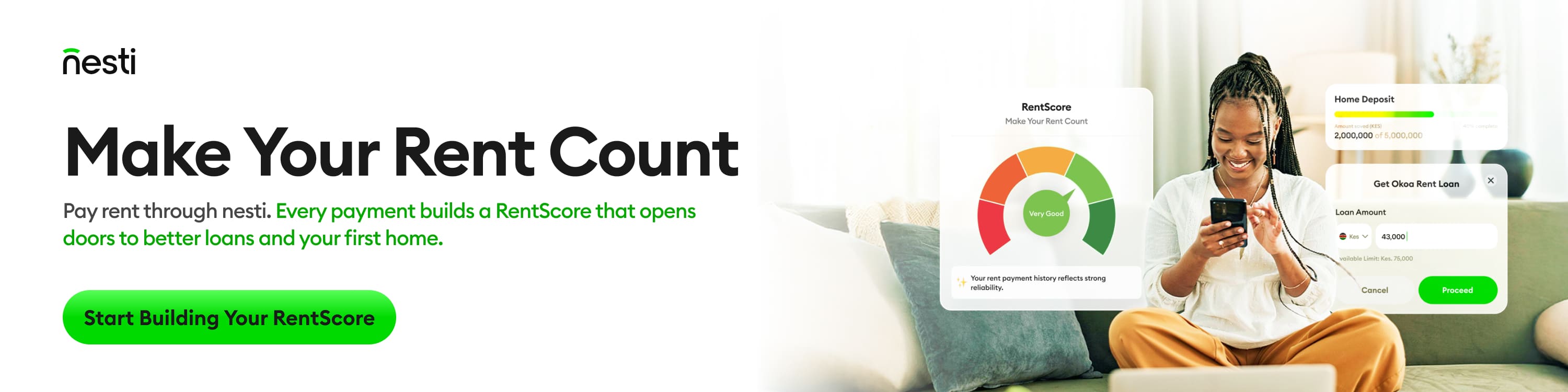 nesti – Make Your Rent Count. Build a RentScore that opens doors to better loans and your first home.