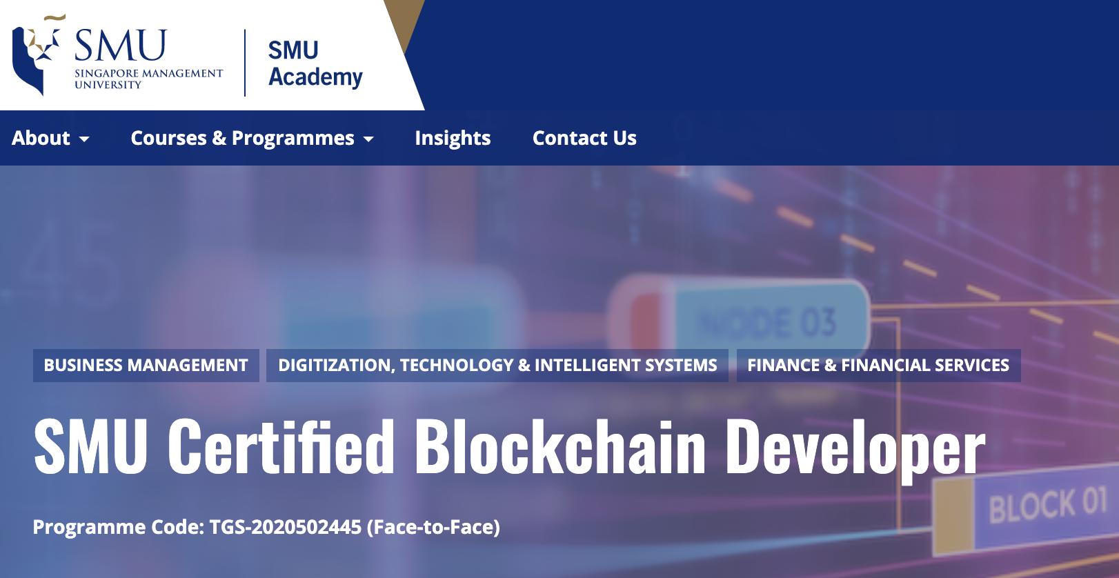 blockchain course Singapore SMU