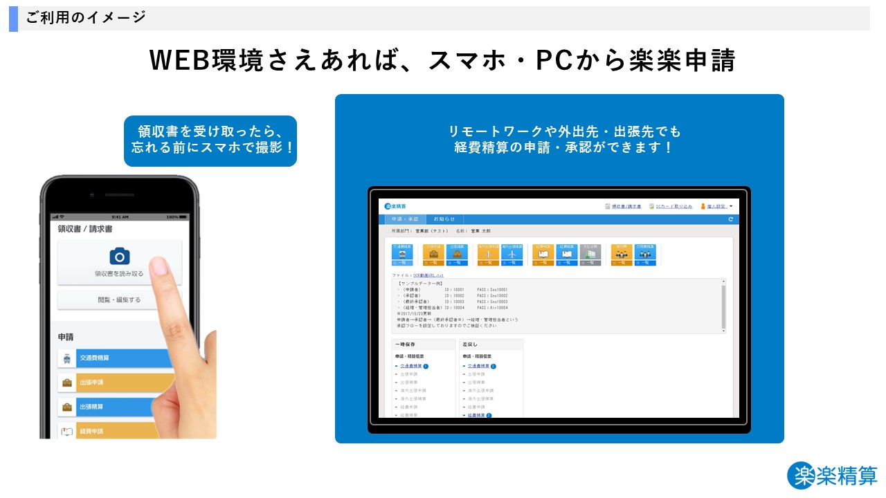 いつでもどこでも経費精算可能！