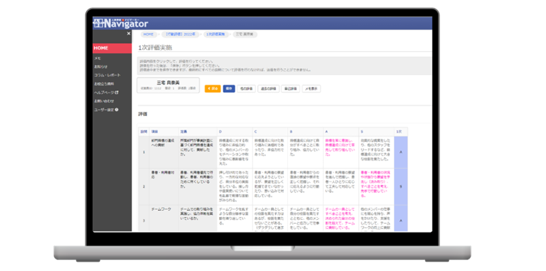 評価表のイメージ図です。