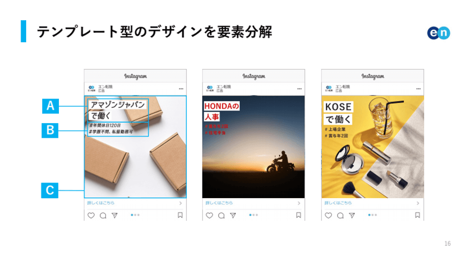 Instagram広告テンプレート型のデザインを要素分解