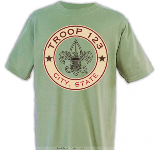 troop t-shirt design with 3 ink colors - #SP10