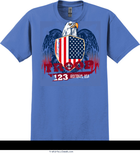 troop t-shirt design with 6 ink colors - #SP3395