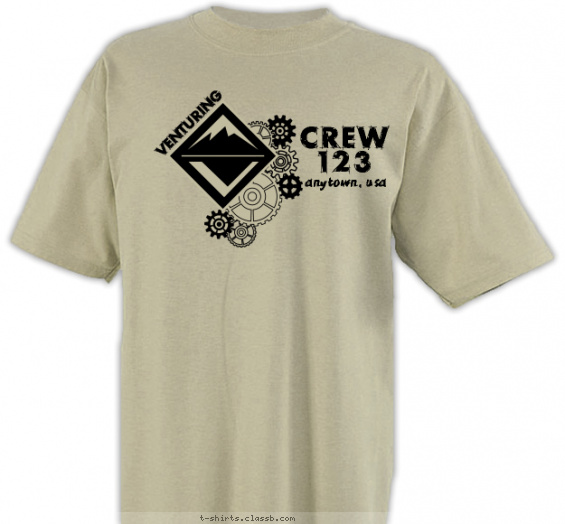 venturing-crew t-shirt design with 1 ink color - #SP4106