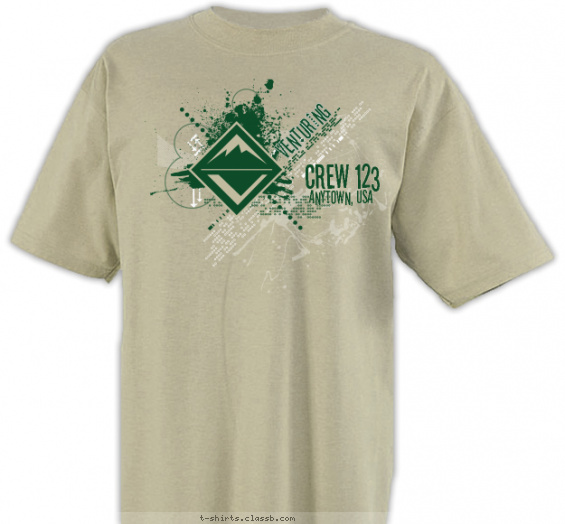 venturing-crew t-shirt design with 2 ink colors - #SP4109