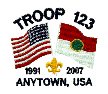 Crossed Flags Troop T-shirt Design