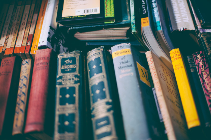 lots of books on a shelf