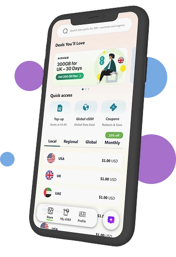AirHub eSIM app and global connectivity
