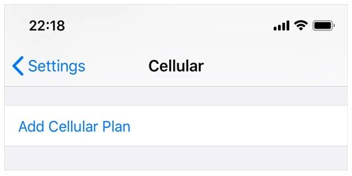 Tap Add Cellular Plan