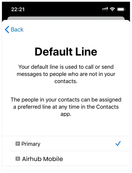 Choose Primary as your Default Line