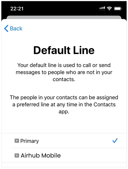 Choose Primary for iMessage, FaceTime and Apple ID