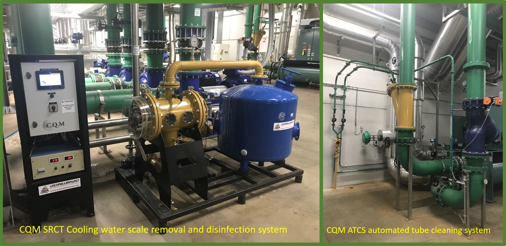 CQM scale removal and condenser tube cleaning systems at Lamborghini logo