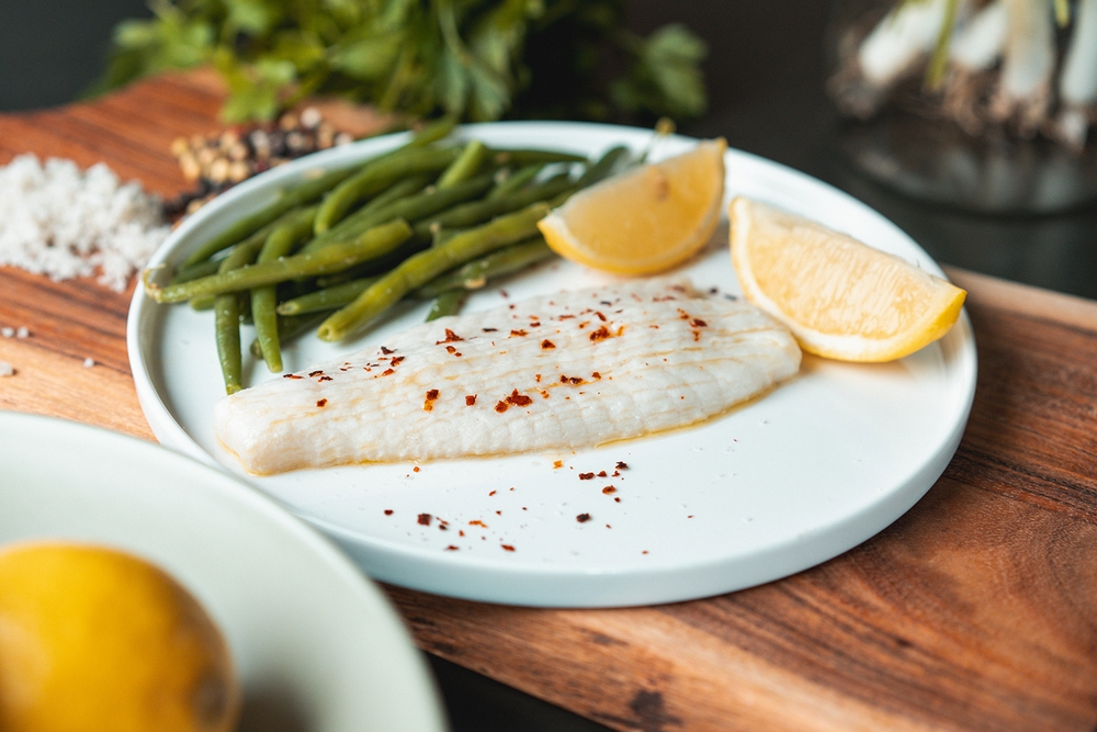 3D printed plant-based fish fillet logo