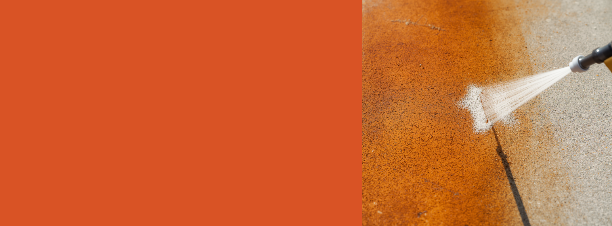 Rust and battery acid stain removal from concrete