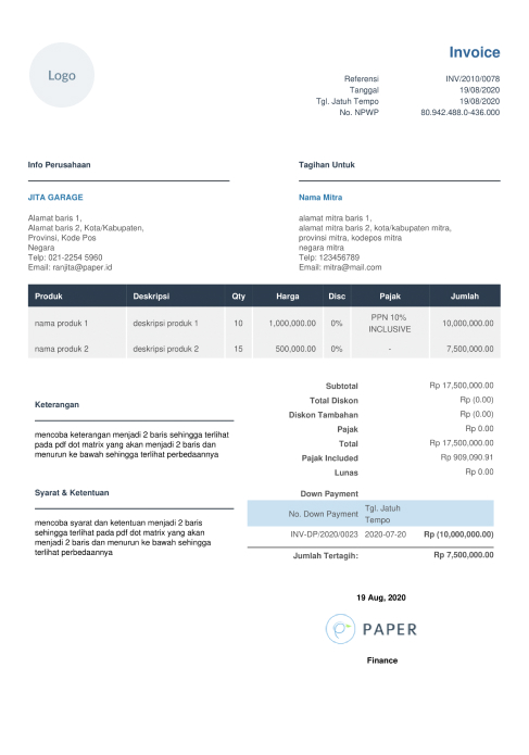 template invoice 1