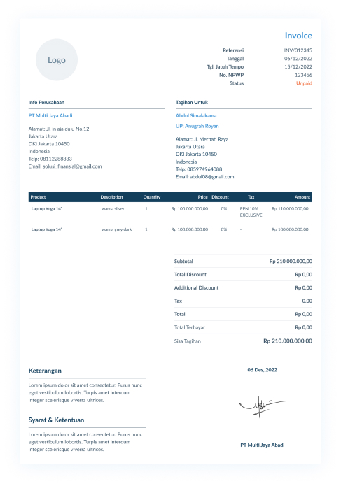 template invoice 2