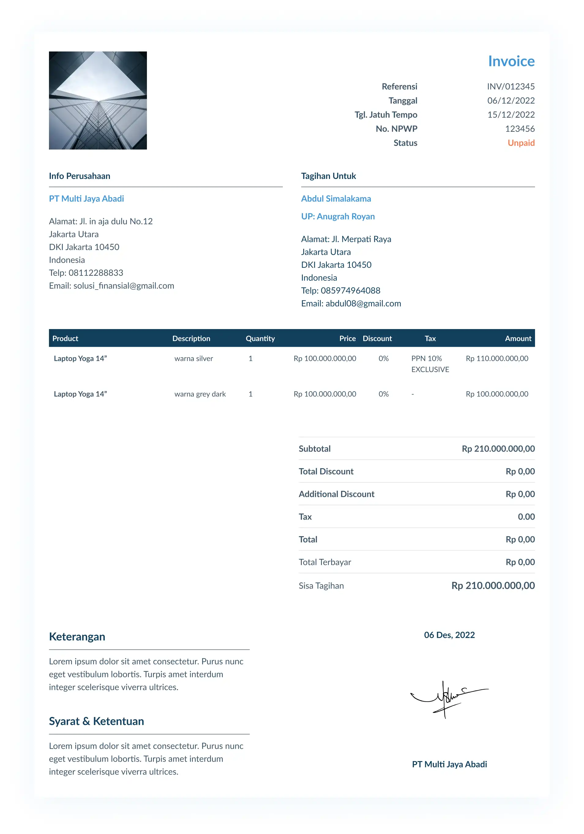 template invoice 1