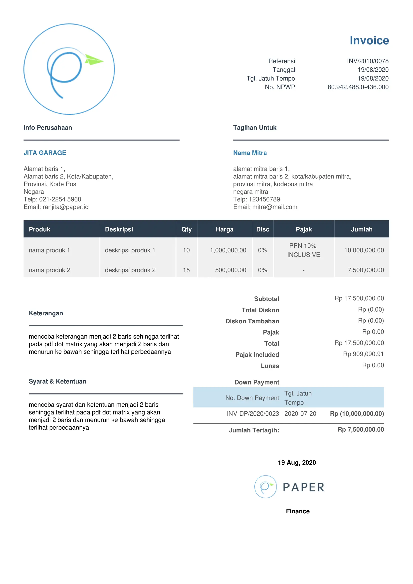 template invoice 5