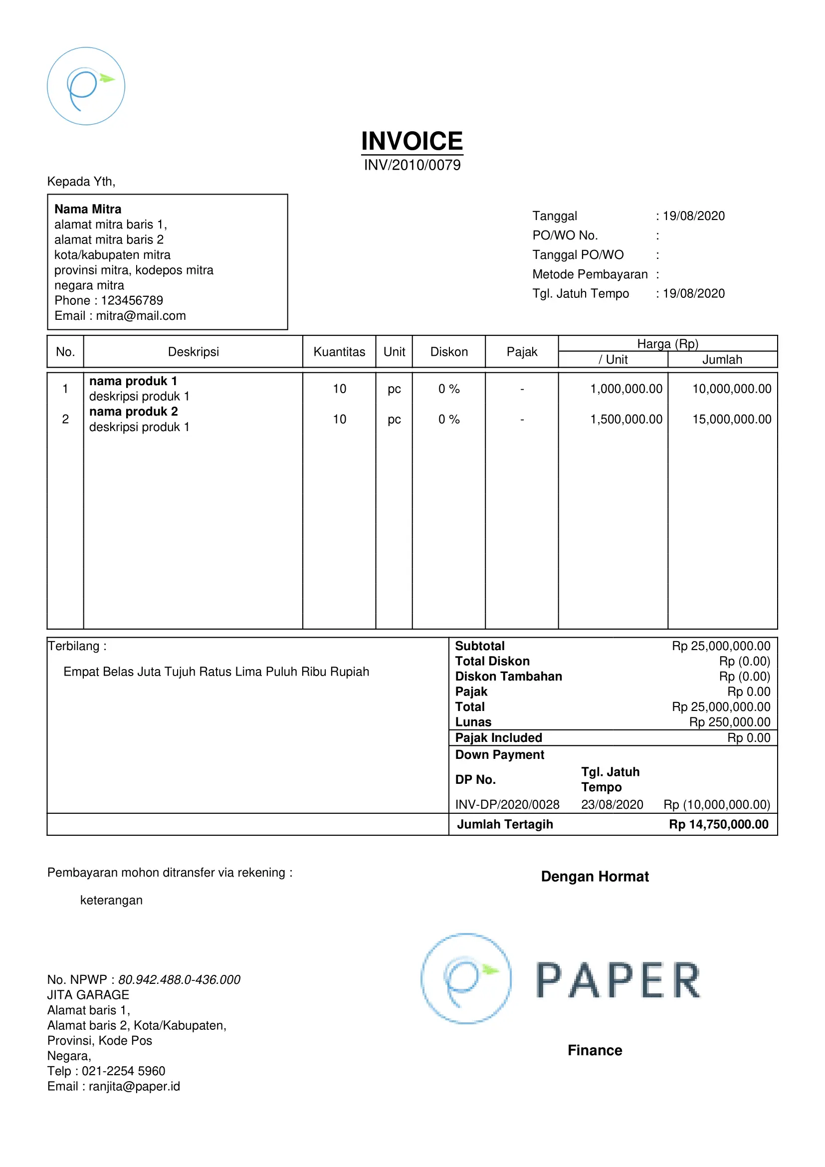 template invoice 4
