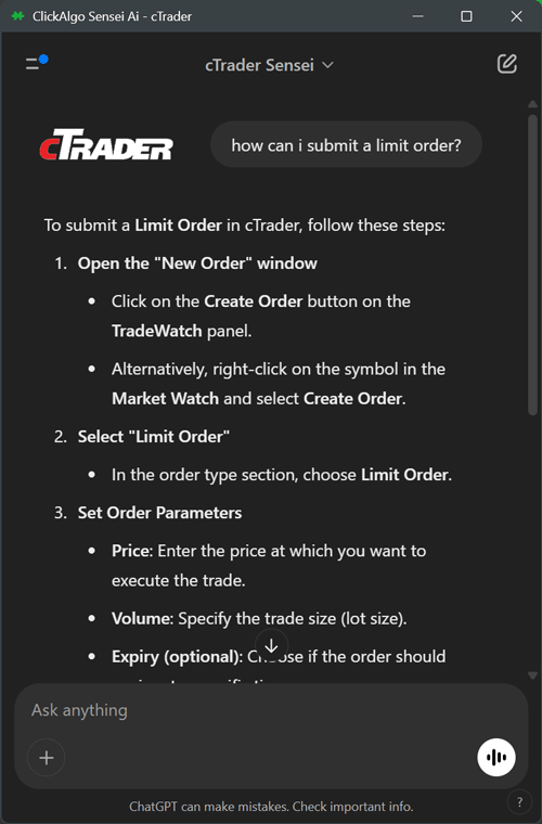 Best cTrader AI Code Assistant