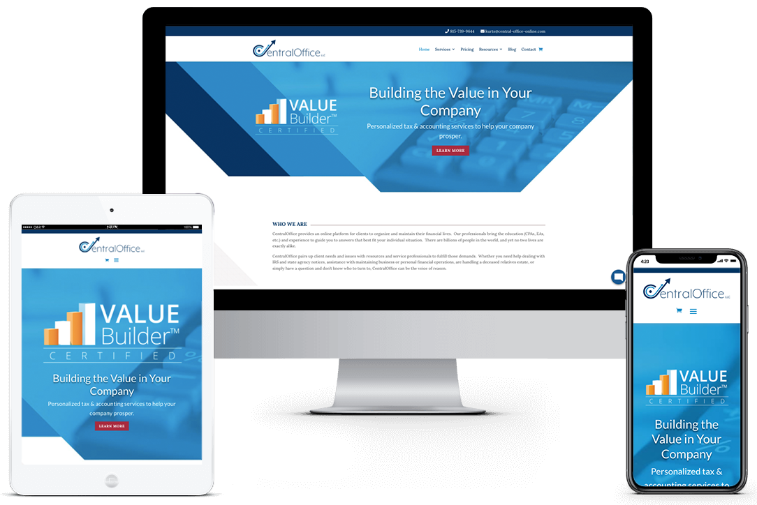 CentralOffice LLC responsive website mockup