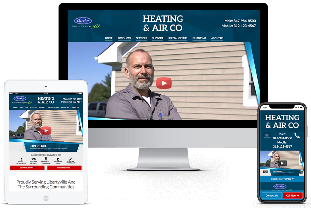 Select On Site HVAC Websites Template - Design 18