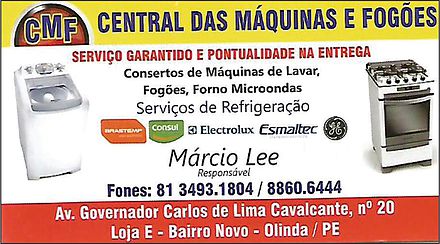 CMF Central das Máquinas e Fogões | Consertos de Máquinas de Lavar e Manutenção de Ar Condicionado em Olinda CMF Central das Máquinas e Fogões | Consertos de Máquinas de Lavar e Manutenção de Ar Condicionado em Olinda