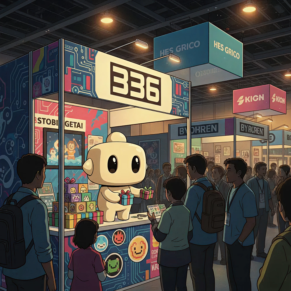 Cline character at booth 336