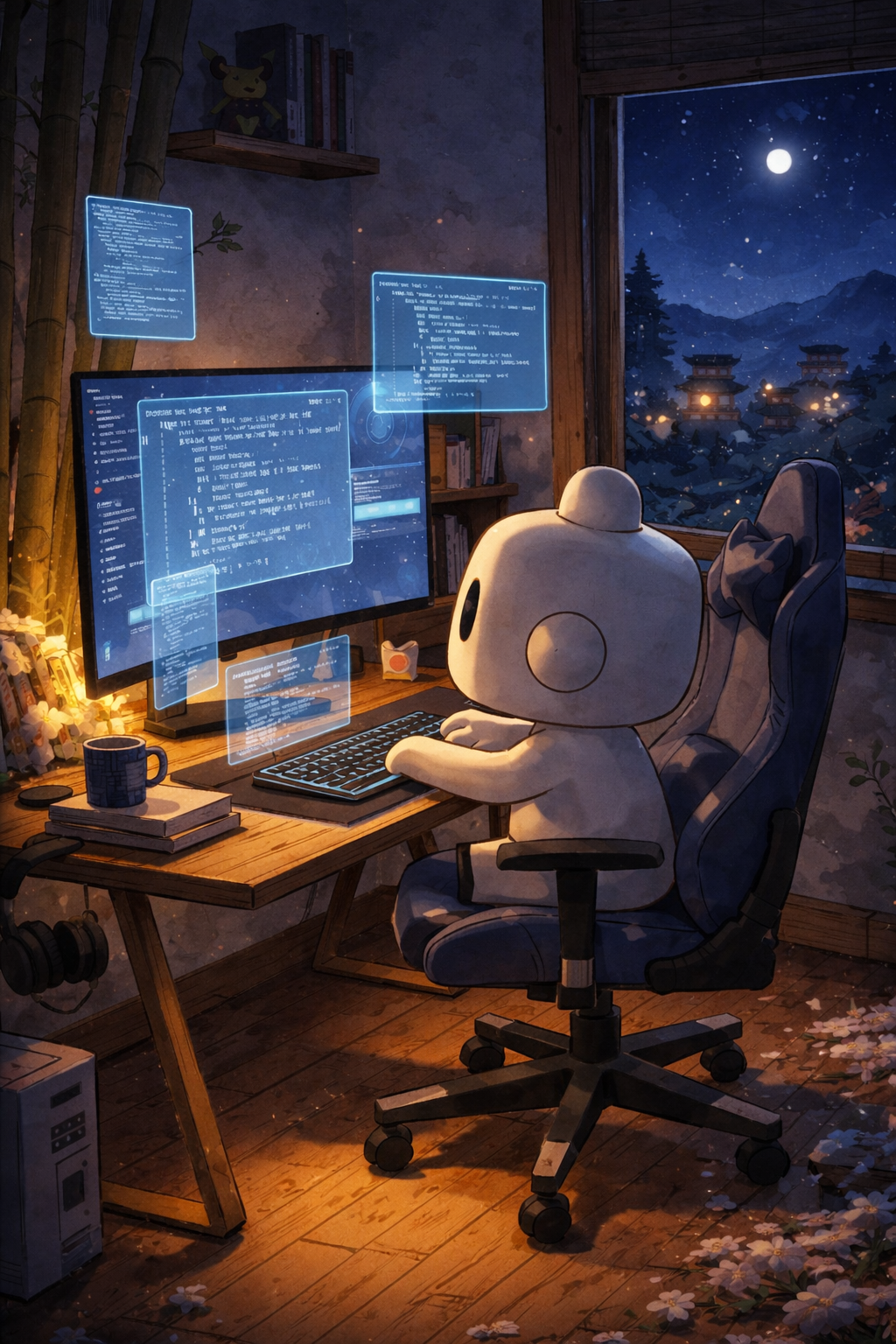 Cline character coding at night